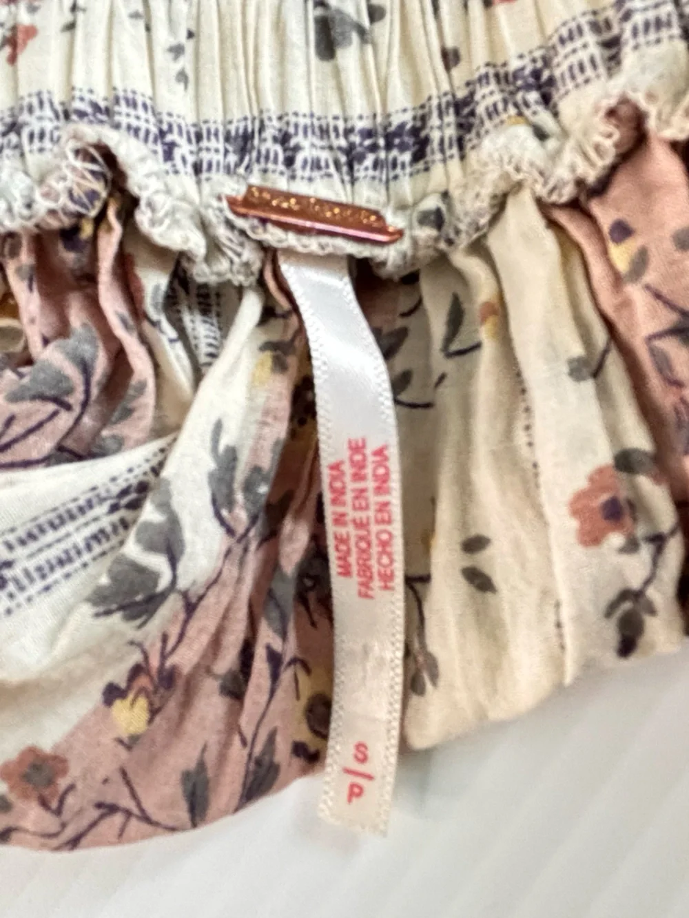 Free People 'Vintage Lover' Floral Print Short Sleeve Blouse Boho